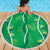 Hawaii Maile Lei Beach Blanket With Green Monstera Pattern