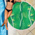 Hawaii Maile Lei Beach Blanket With Green Monstera Pattern