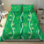 Hawaii Maile Lei Bedding Set With Green Monstera Pattern