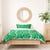 Hawaii Maile Lei Bedding Set With Green Monstera Pattern