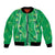 Hawaii Maile Lei Bomber Jacket With Green Monstera Pattern