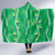 Hawaii Maile Lei Hooded Blanket With Green Monstera Pattern