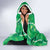 Hawaii Maile Lei Hooded Blanket With Green Monstera Pattern