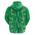 Hawaii Maile Lei Hoodie With Green Monstera Pattern