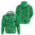 Hawaii Maile Lei Hoodie With Green Monstera Pattern