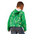 Hawaii Maile Lei Kid Hoodie With Green Monstera Pattern