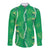 Hawaii Maile Lei Long Sleeve Button Shirt With Green Monstera Pattern