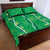 Hawaii Maile Lei Quilt Bed Set With Green Monstera Pattern