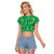 Hawaii Maile Lei Raglan Cropped T Shirt With Green Monstera Pattern