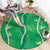 Hawaii Maile Lei Round Carpet With Green Monstera Pattern