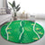 Hawaii Maile Lei Round Carpet With Green Monstera Pattern