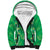 Hawaii Maile Lei Sherpa Hoodie With Green Monstera Pattern