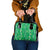 Hawaii Maile Lei Shoulder Handbag With Green Monstera Pattern