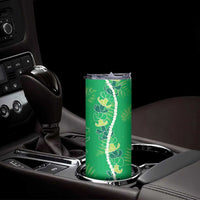Hawaii Maile Lei Skinny Tumbler With Green Monstera Pattern