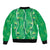 Hawaii Maile Lei Sleeve Zip Bomber Jacket With Green Monstera Pattern