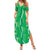 Hawaii Maile Lei Summer Maxi Dress With Green Monstera Pattern