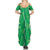 Hawaii Maile Lei Summer Maxi Dress With Green Monstera Pattern