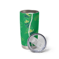 Hawaii Maile Lei Tumbler Cup With Green Monstera Pattern