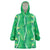 Hawaii Maile Lei Wearable Blanket Hoodie With Green Monstera Pattern