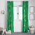 Hawaii Maile Lei Window Curtain With Green Monstera Pattern