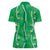 Hawaii Maile Lei Women Polo Shirt With Green Monstera Pattern