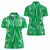 Hawaii Maile Lei Women Polo Shirt With Green Monstera Pattern