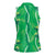 Hawaii Maile Lei Women Sleeveless Polo Shirt With Green Monstera Pattern