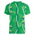 Hawaii Maile Lei Women V-Neck T-Shirt With Green Monstera Pattern