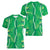 Hawaii Maile Lei Women V-Neck T-Shirt With Green Monstera Pattern