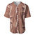 Hawaii Maile Lei Baseball Jersey With Brown Monstera Pattern