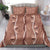 Hawaii Maile Lei Bedding Set With Brown Monstera Pattern