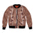 Hawaii Maile Lei Bomber Jacket With Brown Monstera Pattern