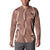 Hawaii Maile Lei Button Sweatshirt With Brown Monstera Pattern