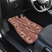 Hawaii Maile Lei Car Mats With Brown Monstera Pattern
