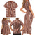 Hawaii Maile Lei Family Matching Short Sleeve Bodycon Dress and Hawaiian Shirt With Brown Monstera Pattern