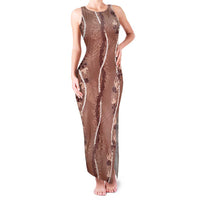 Hawaii Maile Lei Family Matching Tank Maxi Dress and Hawaiian Shirt With Brown Monstera Pattern