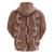 Hawaii Maile Lei Hoodie With Brown Monstera Pattern