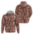 Hawaii Maile Lei Hoodie With Brown Monstera Pattern