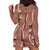 Hawaii Maile Lei Hoodie Dress With Brown Monstera Pattern