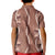 Hawaii Maile Lei Kid Polo Shirt With Brown Monstera Pattern