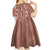 Hawaii Maile Lei Kid Short Sleeve Dress With Brown Monstera Pattern