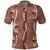 Hawaii Maile Lei Polo Shirt With Brown Monstera Pattern