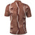 Hawaii Maile Lei Polo Shirt With Brown Monstera Pattern