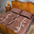 Hawaii Maile Lei Quilt Bed Set With Brown Monstera Pattern