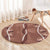 Hawaii Maile Lei Round Carpet With Brown Monstera Pattern