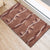 Hawaii Maile Lei Rubber Doormat With Brown Monstera Pattern