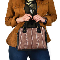 Hawaii Maile Lei Shoulder Handbag With Brown Monstera Pattern LT05 - Polynesian Pride