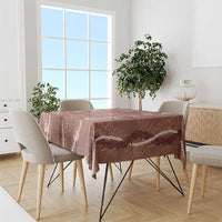 Hawaii Maile Lei Tablecloth With Brown Monstera Pattern
