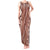 Hawaii Maile Lei Tank Maxi Dress With Brown Monstera Pattern