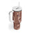 Hawaii Maile Lei Tumbler With Handle With Brown Monstera Pattern